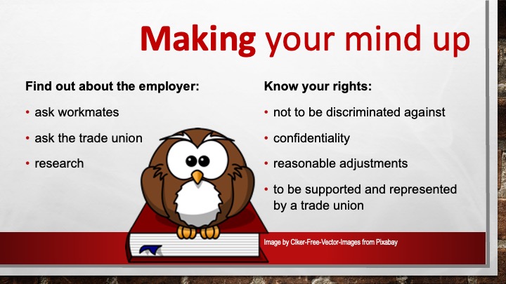Tell an employer? Find out.