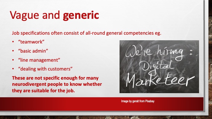 Neuro-inclusive recruitment: vague and generic