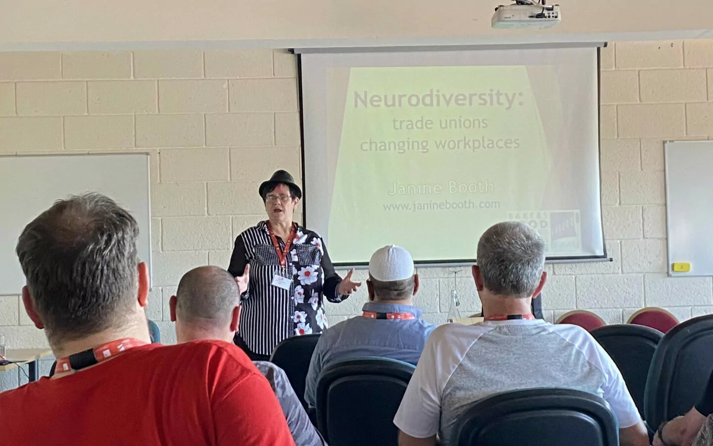 Neurodivergent organisers: Janine Booth at the Bakers, Food and Allied Workers' Union Conference, June 2023