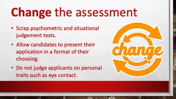 Change the assessment